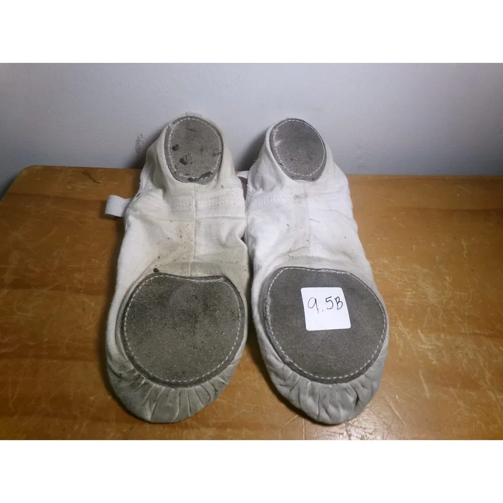 Pre-Owned Dance Ballet Shoes So Danca SD16 White 9.5B Adult Canvas Crossing Str
